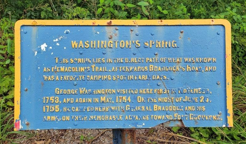 Washington’s Spring Marker. Click for full size. Washington’s Spring Marker image. Click for full size.