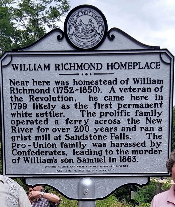 William Richmond Homeplace side of marker image. Click for full size.