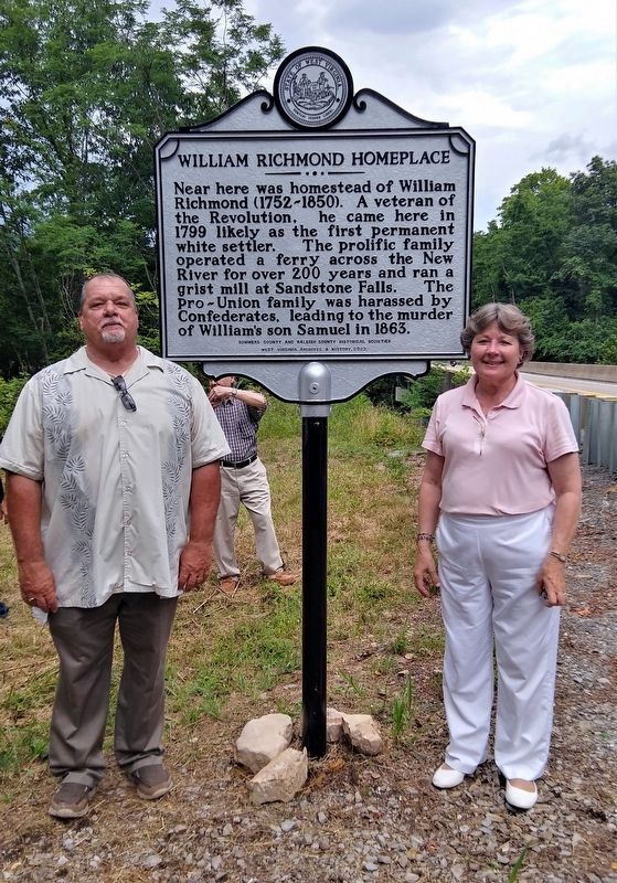 Bob Neely, SCHS marker manager (l), and Becky Leach, RCHS secretary. Click for full size. Bob Neely, SCHS marker manager (l), and Becky Leach, RCHS secretary image. Click for full size.