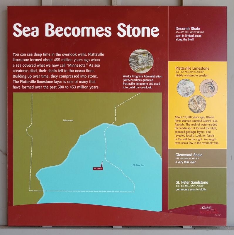 Sea Becomes Stone Marker. Click for full size. Sea Becomes Stone Marker image. Click for full size.