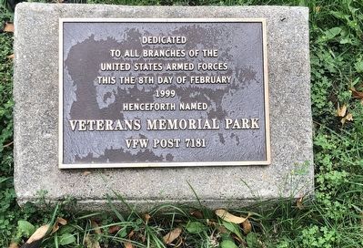 Veterans Memorial Park Marker. Click for full size. Veterans Memorial Park Marker image. Click for full size.