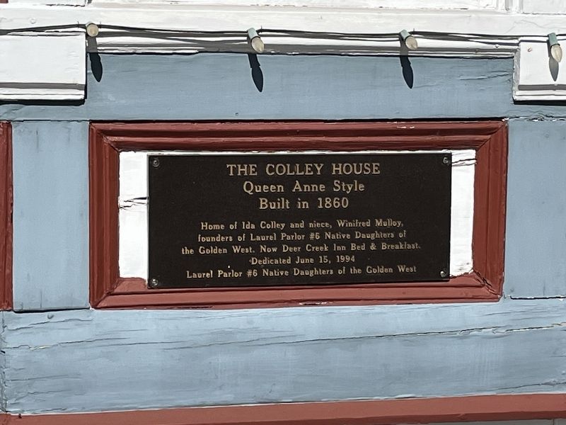 The Colley House Marker image. Click for full size.