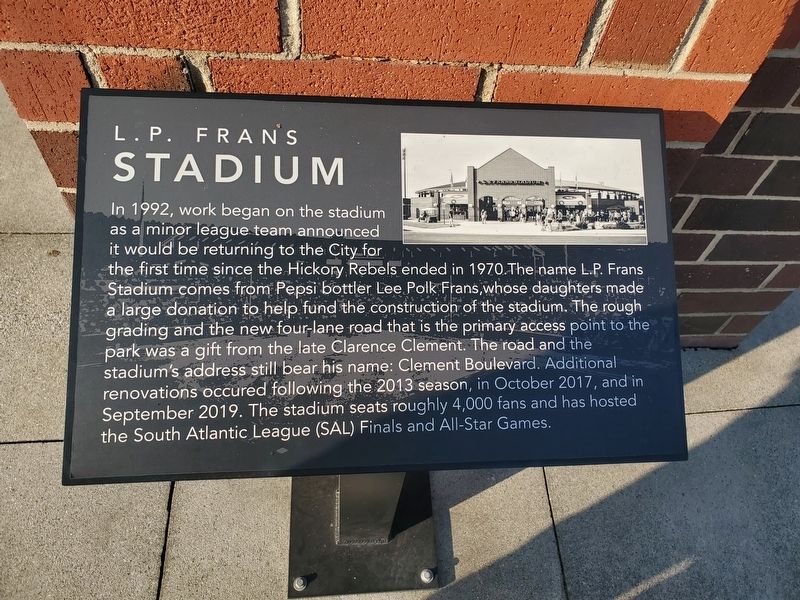 L.P. Frans Stadium Marker. Click for full size. L.P. Frans Stadium Marker image. Click for full size.