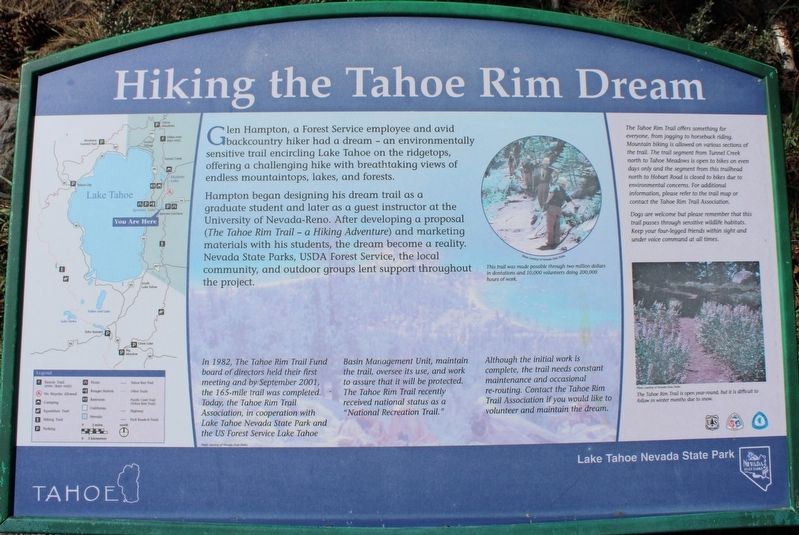 Hiking the Tahoe Rim Dream Marker image. Click for full size.