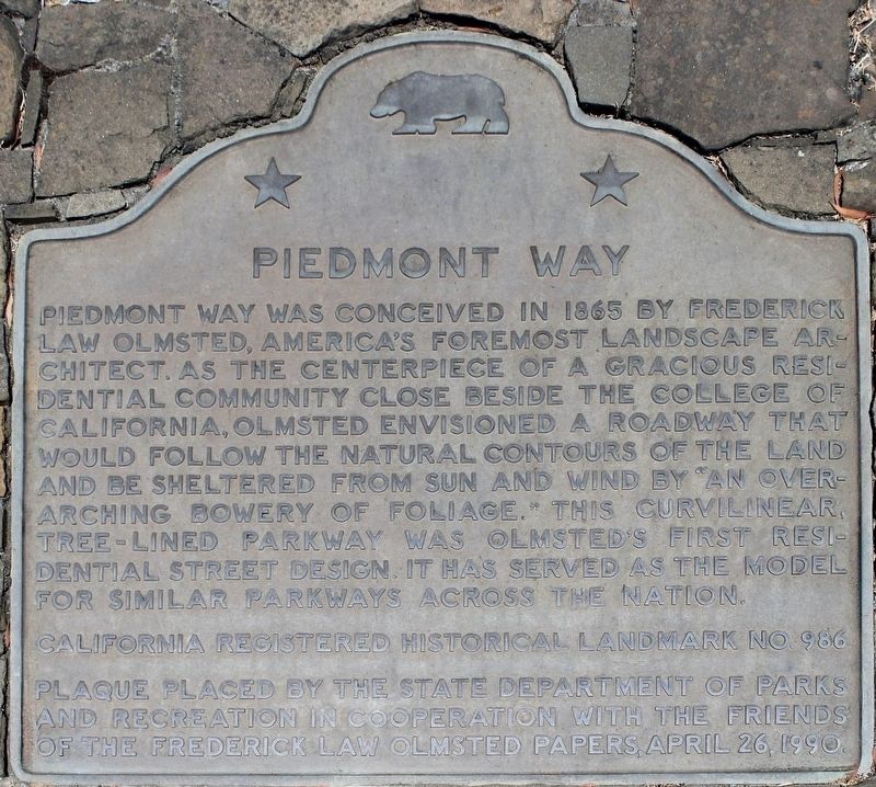 Piedmont Way Marker. Click for full size. Piedmont Way Marker image. Click for full size.