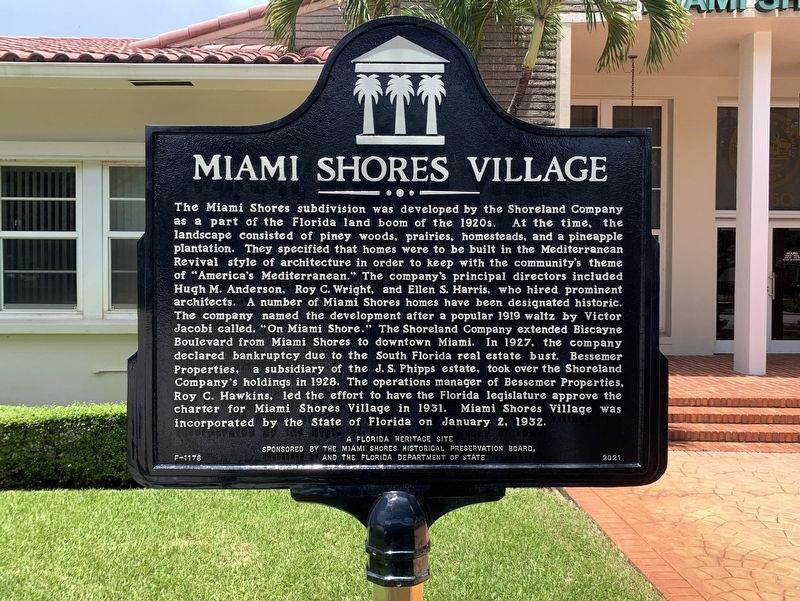 Miami Shores Village Marker image. Click for full size.