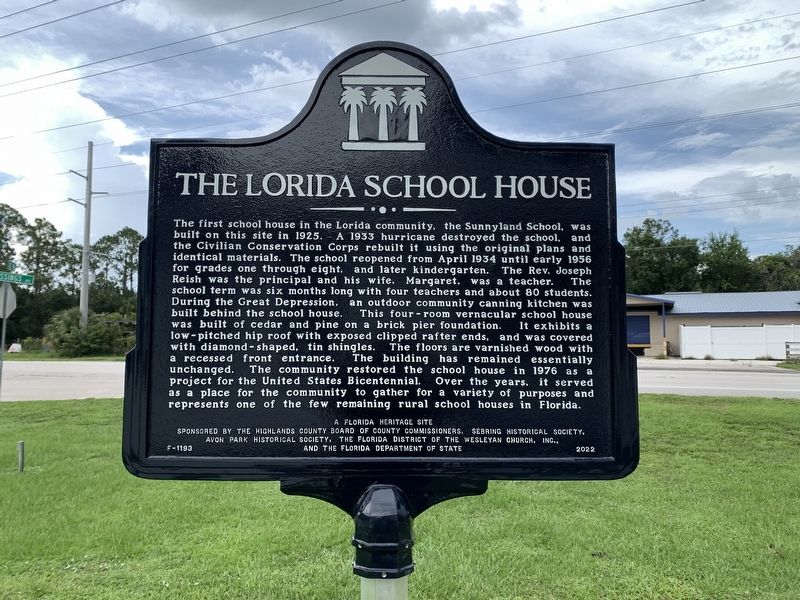 The Lorida School House Marker image. Click for full size.
