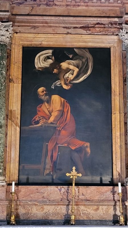 The Inspiration of Saint Matthew by Caravaggio. Click for full size. The Inspiration of Saint Matthew by Caravaggio image. Click for full size.