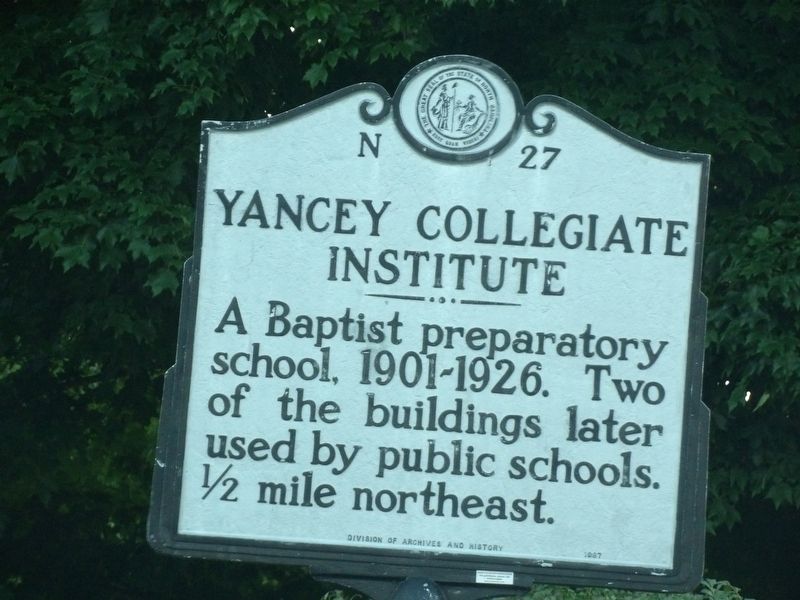 Yancey Collegiate Institute Marker image. Click for full size.