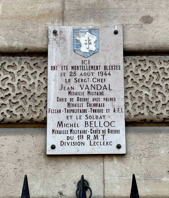 Jean Vandal and Michel Belloc Memorial Marker image. Click for full size.