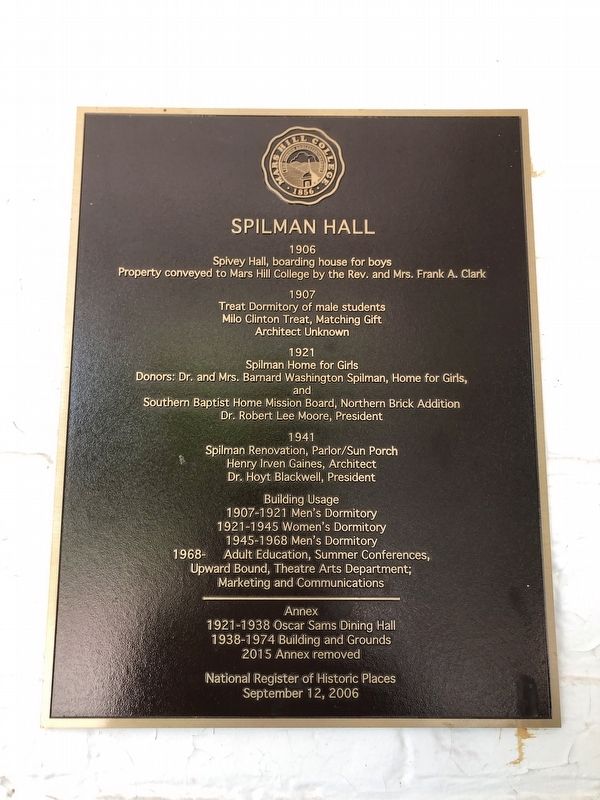 Spilman Hall Marker image. Click for full size.