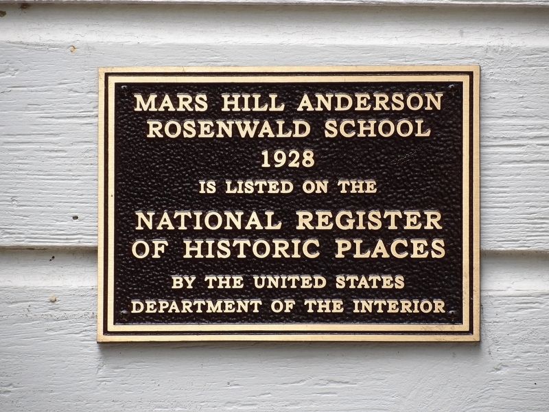 Mars Hill Anderson Rosenwald School Marker image. Click for full size.