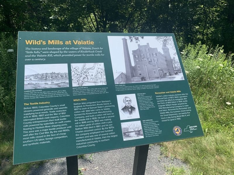 Wild's Mills at Valatie Marker image. Click for full size.