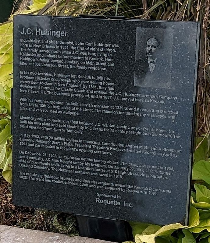 J.C. Hubinger Marker. Click for full size. J.C. Hubinger Marker image. Click for full size.