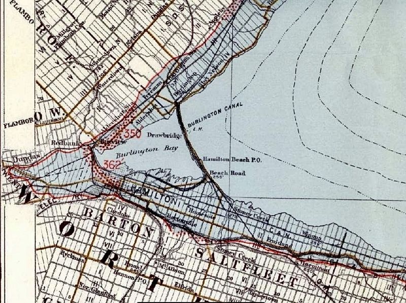 Lake Iroquois shoreline in the Hamilton area image. Click for full size.