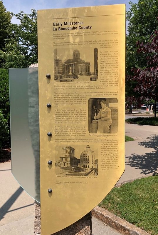 Early Milestones in Buncombe County Marker image. Click for full size.