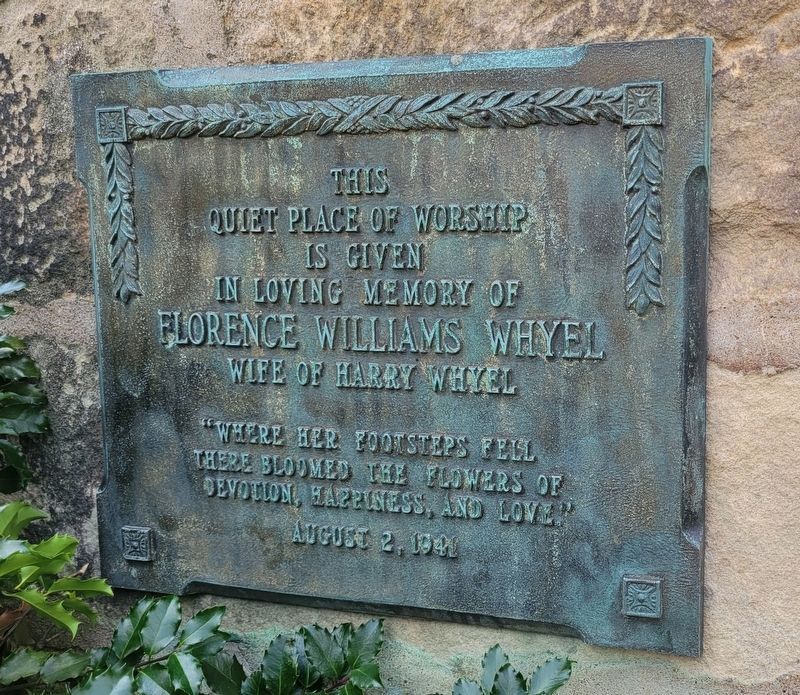 Additional Plaque to the left of the Front Entrance image. Click for full size.