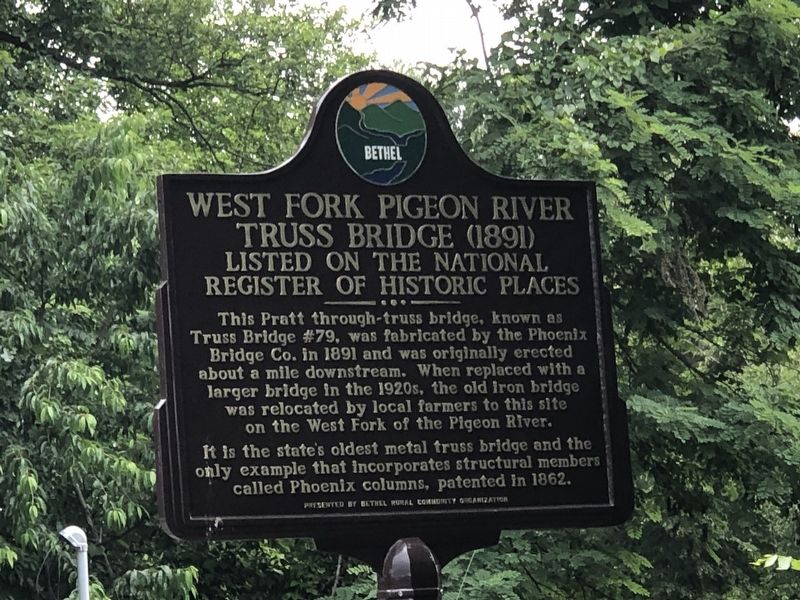 West Fork Pigeon River Truss Bridge (1891) Marker image. Click for full size.