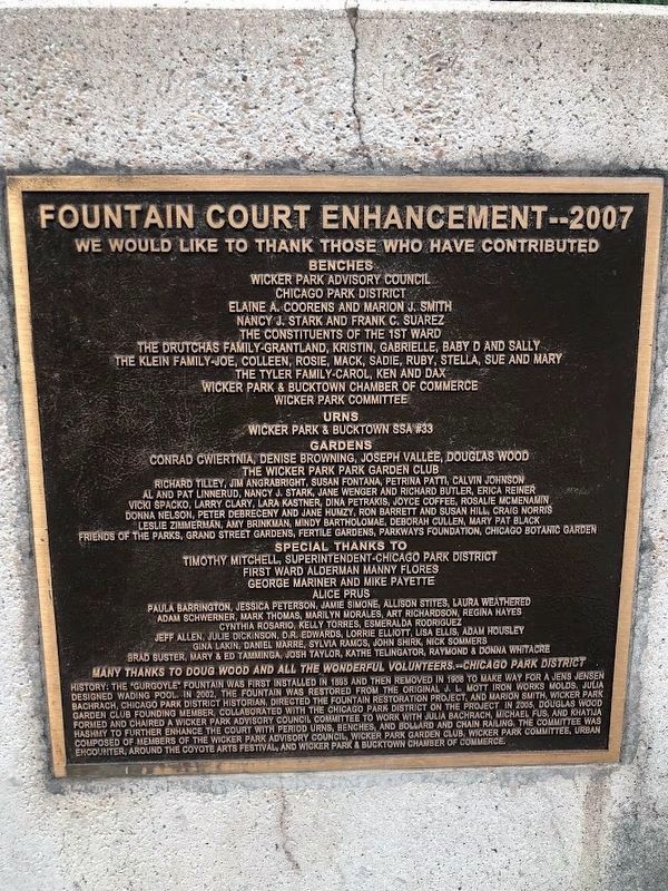 Fountain Court Enhancement Marker. Click for full size. Fountain Court Enhancement Marker image. Click for full size.