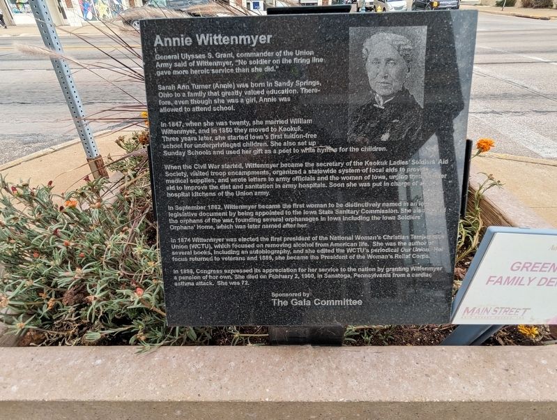 Annie Wittenmyer Marker image. Click for full size.