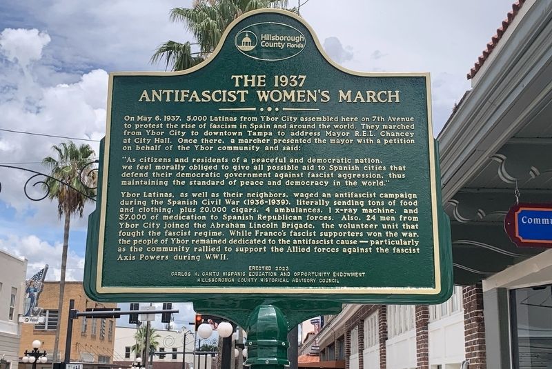 The 1937 Antifascist Women's March Marker Side 1 image. Click for full size.