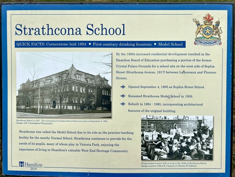 Strathcona School Marker image. Click for full size.