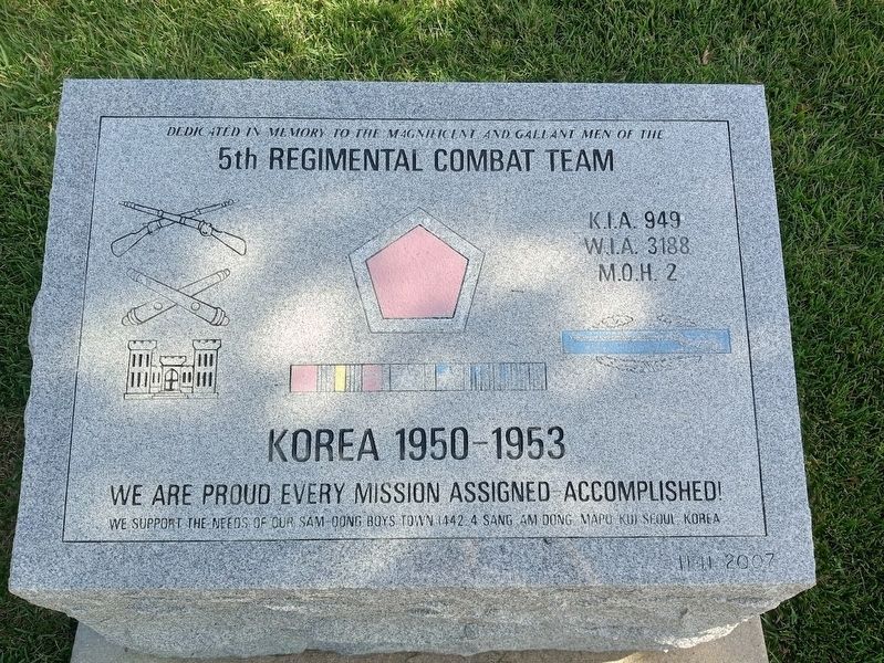 5th Regimental Combat Team Marker image. Click for full size.