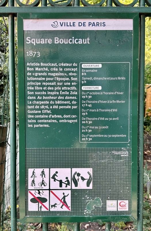 Square Boucicaut (1873) Marker image. Click for full size.