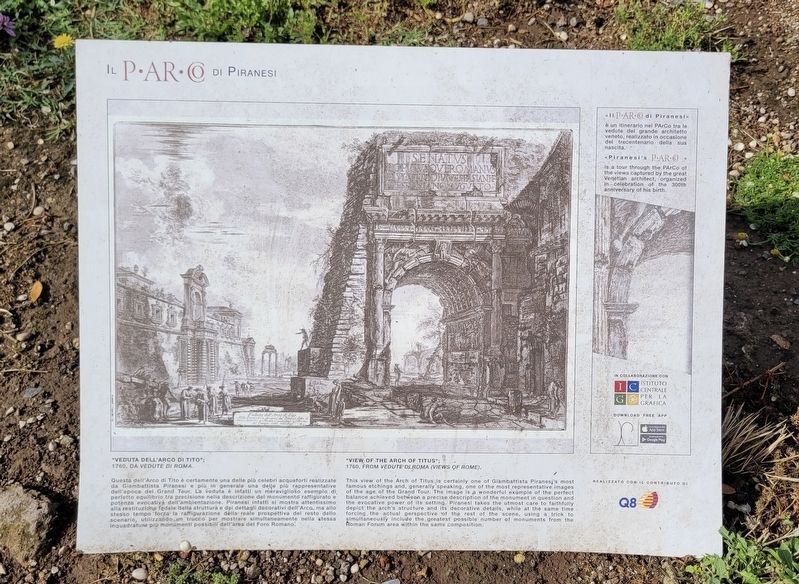 "Veduta Dell'arco di Tito" / "View of the Arch of Titus" Marker image. Click for full size.