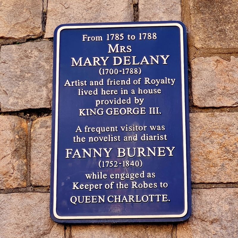 Mary Delany and Fanny Burney Marker image. Click for full size.