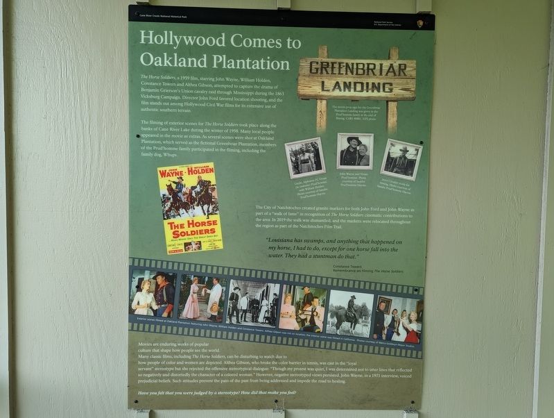 Hollywood Comes to Oakland Plantation Marker image. Click for full size.