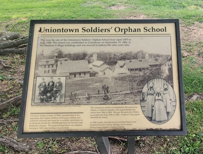 Uniontown Soldiers' Orphan School Marker image. Click for full size.