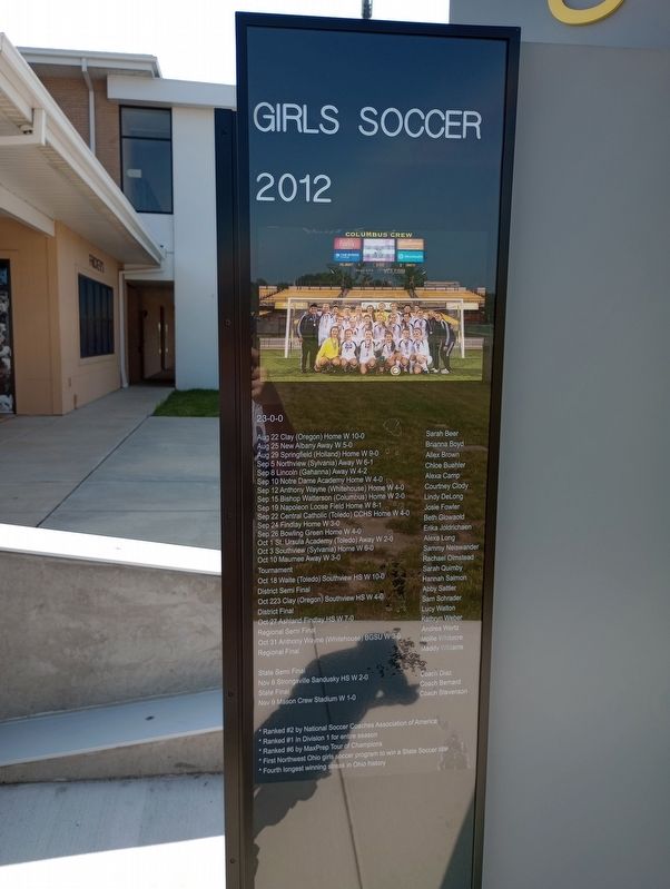 Girls Soccer 2012 side of marker image. Click for full size.