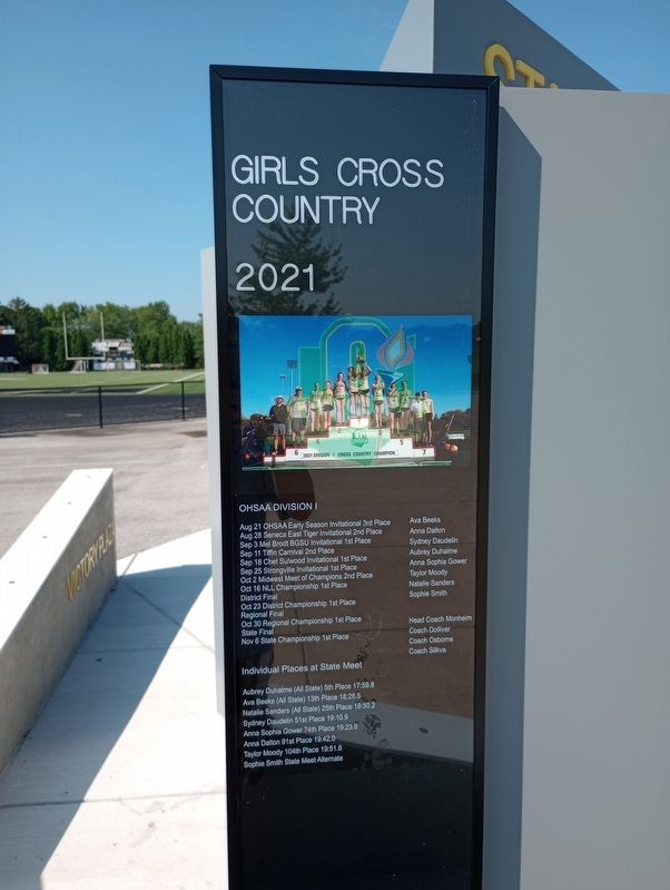 Girls Cross Country 2021 side of marker image. Click for full size.