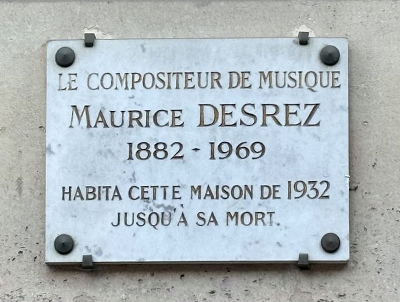 Maurice Desrez Marker image. Click for full size.