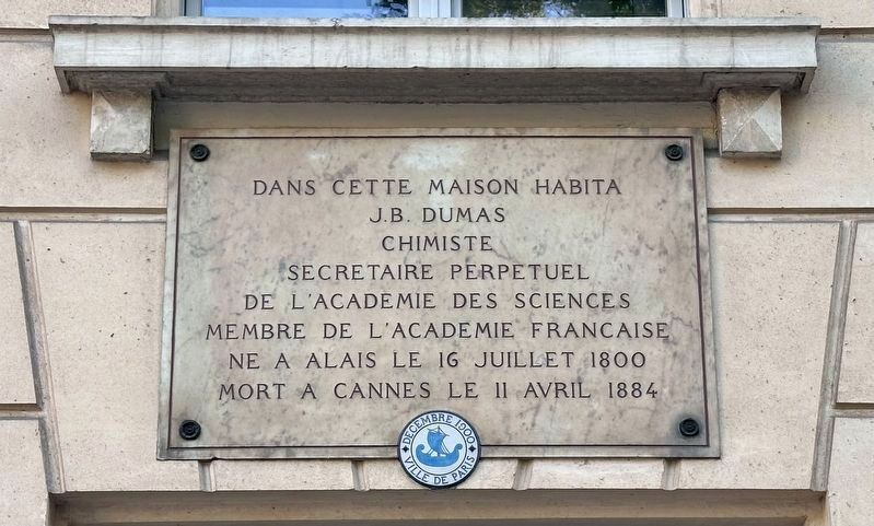 Jean-Baptiste Dumas Marker image. Click for full size.