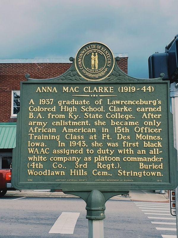 Anna Mac Clarke (1919-44) Marker image. Click for full size.