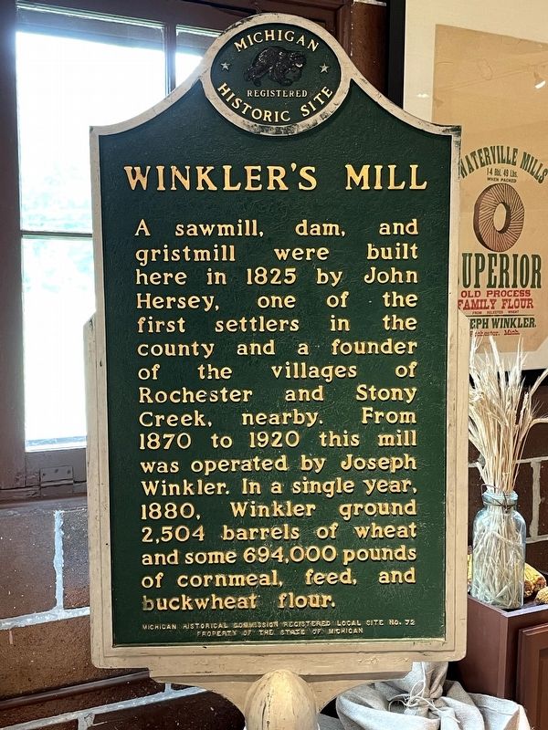 Winkler's Mill Marker image. Click for full size.
