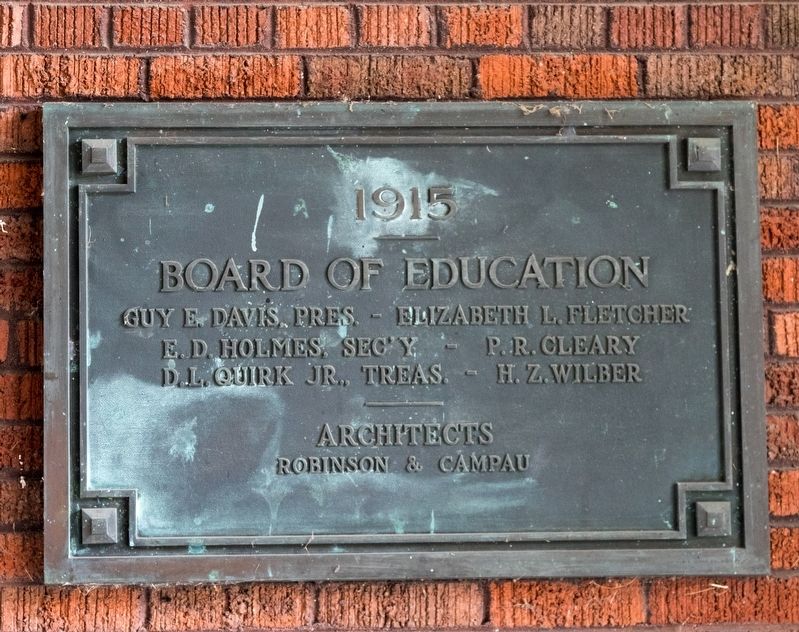 Builders Plate, Ypsilanti High School, 1915 image. Click for full size.