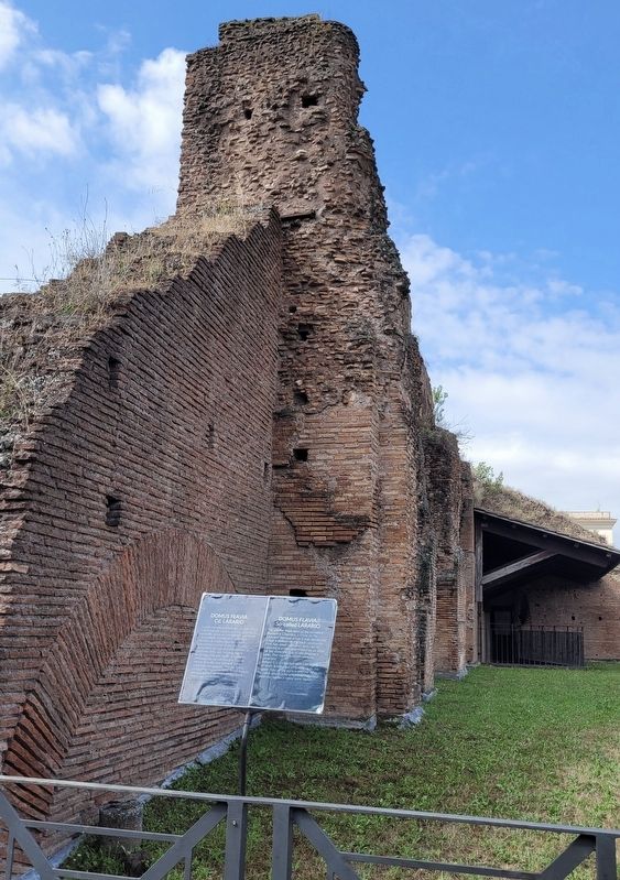 The Domus Flavia. So-called Larario Marker along the ruins image. Click for full size.