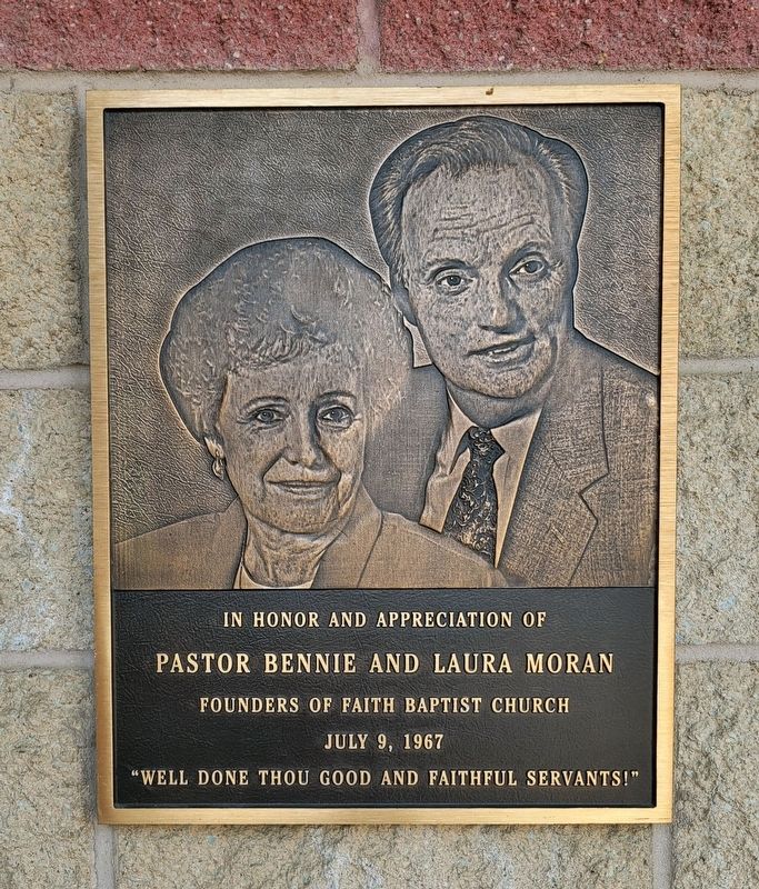 Pastor Bennie and Laura Moran Marker image. Click for full size.