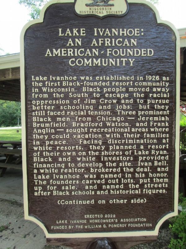Lake Ivanhoe: An African American-Founded Community Marker image. Click for full size.
