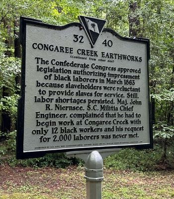 Congaree Creek Earthworks Marker (side 2) image. Click for full size.
