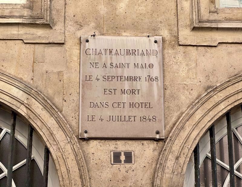 François-René de Chateaubriand Marker. Click for full size. François-René de Chateaubriand Marker image. Click for full size.