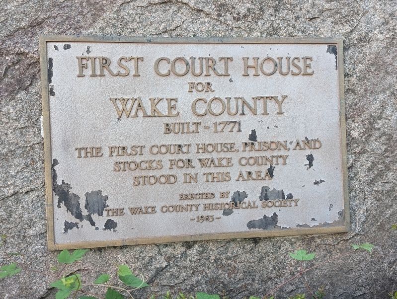 First Courthouse for Wake County Marker image. Click for full size.