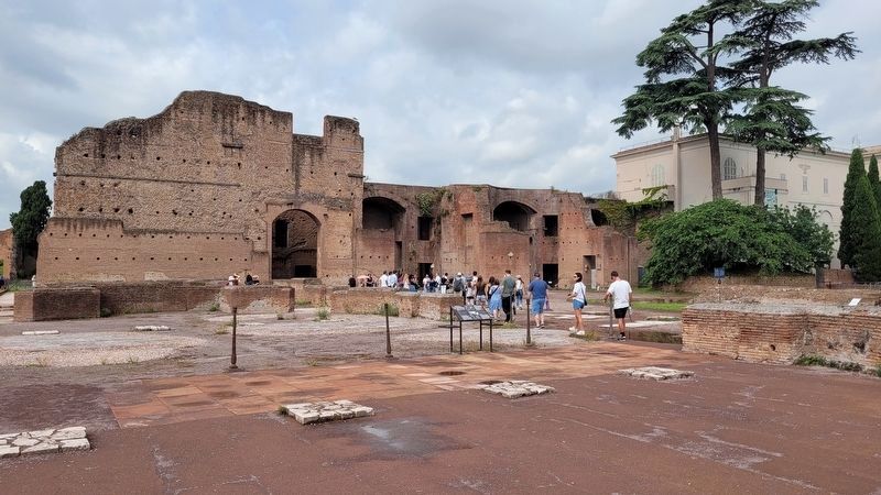 The wide view of the Domus Augustana Marker and the marble floor ruins image. Click for full size.