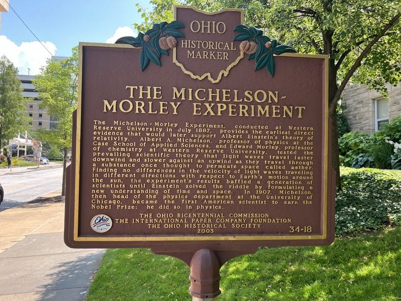The Michelson-Morley Experiment Marker image. Click for full size.