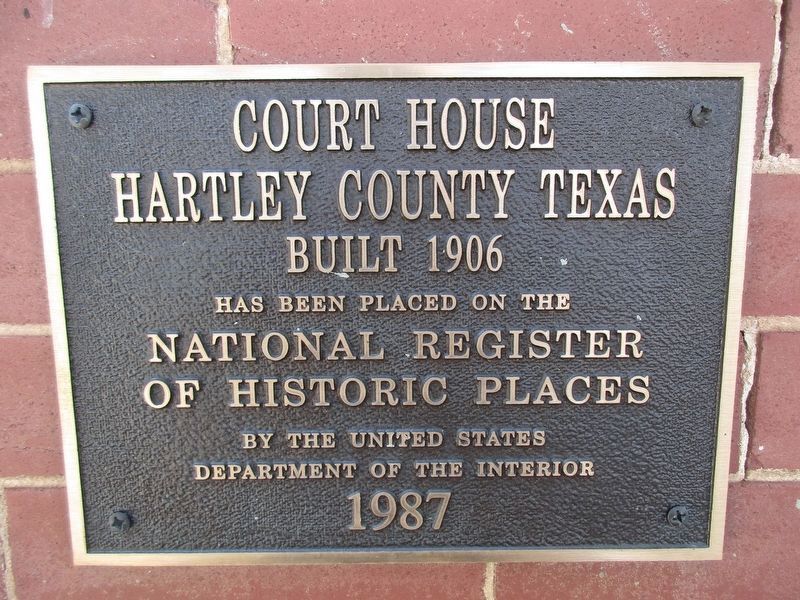 Hartley County Courthouse National Register of Historic Places plaque image. Click for full size.