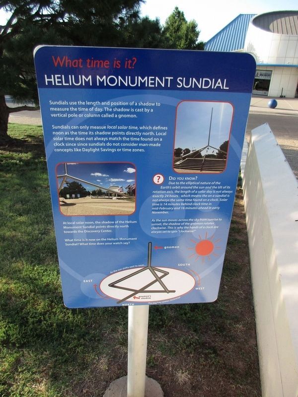Helium Time Columns informational sign image. Click for full size.