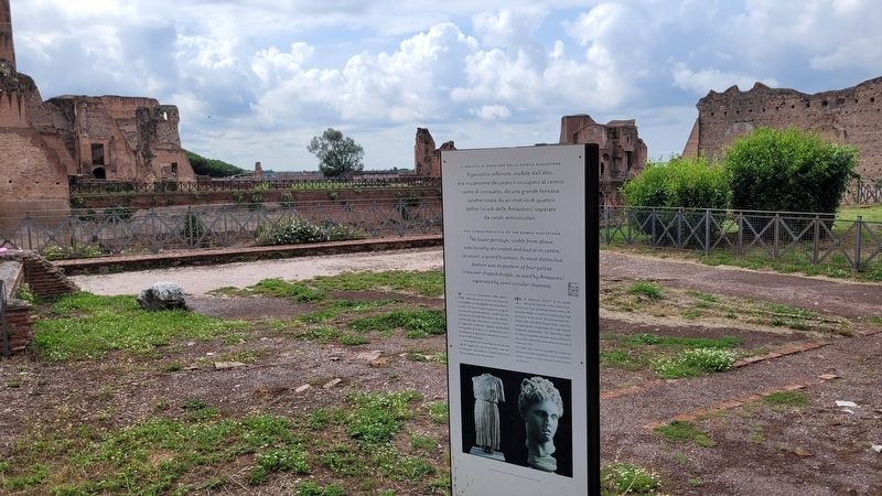 The view of the Lower Peristyle of the Domus Augustana Marker along the pathway image. Click for full size.